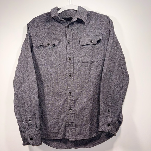 Krew Mens Charcoal Grey Button-Up Collared Long Sleeve Shirt size Small - Picture 7 of 16